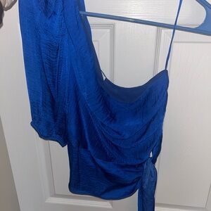 Lush Royal Blue One Shoulder Dress